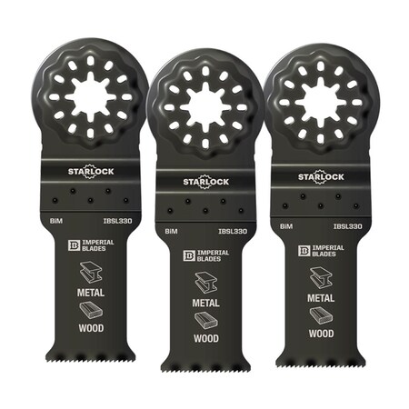 Imperial Blades IBSL330-3 Starlock™ 1-1/8" Multi-Material Metal/Wood Blade, 3PC IBSL330-3
